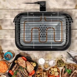 Princess 112252 Hybride Barbecue – Elektrische BBQ - Tafelmodel - 2000W - 44x 29cm - Gebruik Elektrisch Of Met Kolen -Keuken BBQ 1200x1200 9