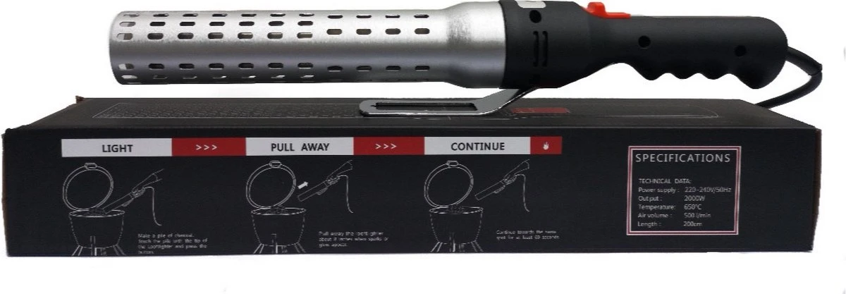 Merkloos Edward&DeVries - Elektrische BBQ Aansteker - BBQ Accesoires - One Minute Lighter - BBQ Starter - Looftlighter - Geschikt Voor Houtskool En Briketten - 8 Merkloos Edward&DeVries - Elektrische BBQ Aansteker - BBQ Accesoires - One Minute Lighter - BBQ Starter - Looftlighter - Geschikt Voor Houtskool En Briketten - - Afbeelding 6