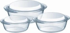 Pyrex Optimum Ovenschalenset 1,4 L - 2,1 L - 3 L - 21 X 18 X 8 Cm - 24 X 20 X 10 Cm - 27 X 23 X 11 Cm -Keuken BBQ 1200x569