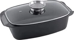 Alpina - Braadslede - Braadpan - Met Glazen Deksel - Aromaknop - 5,5 Liter - Zwart -Keuken BBQ 1200x647