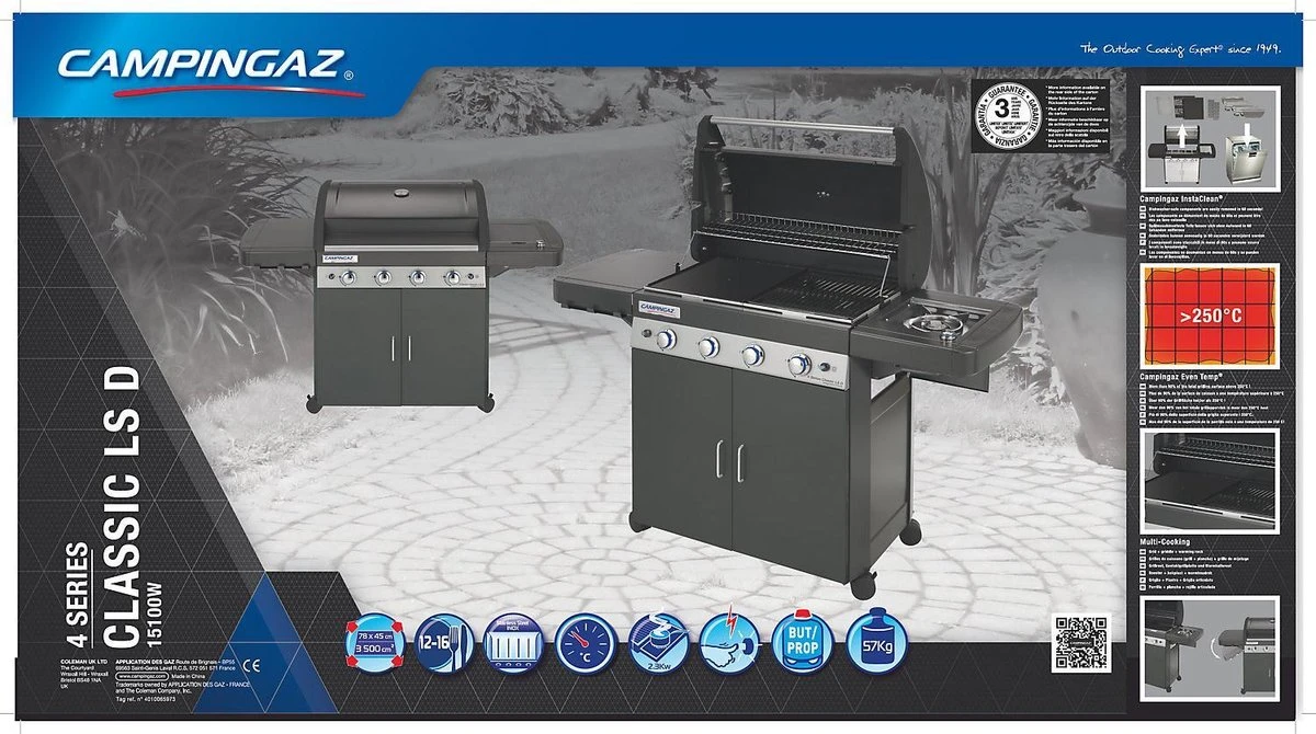 Campingaz 4 Series Classic LS Gasbarbecue - 4 Branders - Zwart - BBQ 6 Campingaz 4 Series Classic LS Gasbarbecue - 4 Branders - Zwart - BBQ - Afbeelding 4