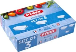 Pyrex Optimum Ovenschalenset 2,1 L - 2,9 L - 3,8 L - 31 X 20 X 6 Cm - 35 X 32 X 6 Cm - 39 X 28 X 7 Cm -Keuken BBQ 1200x822 4