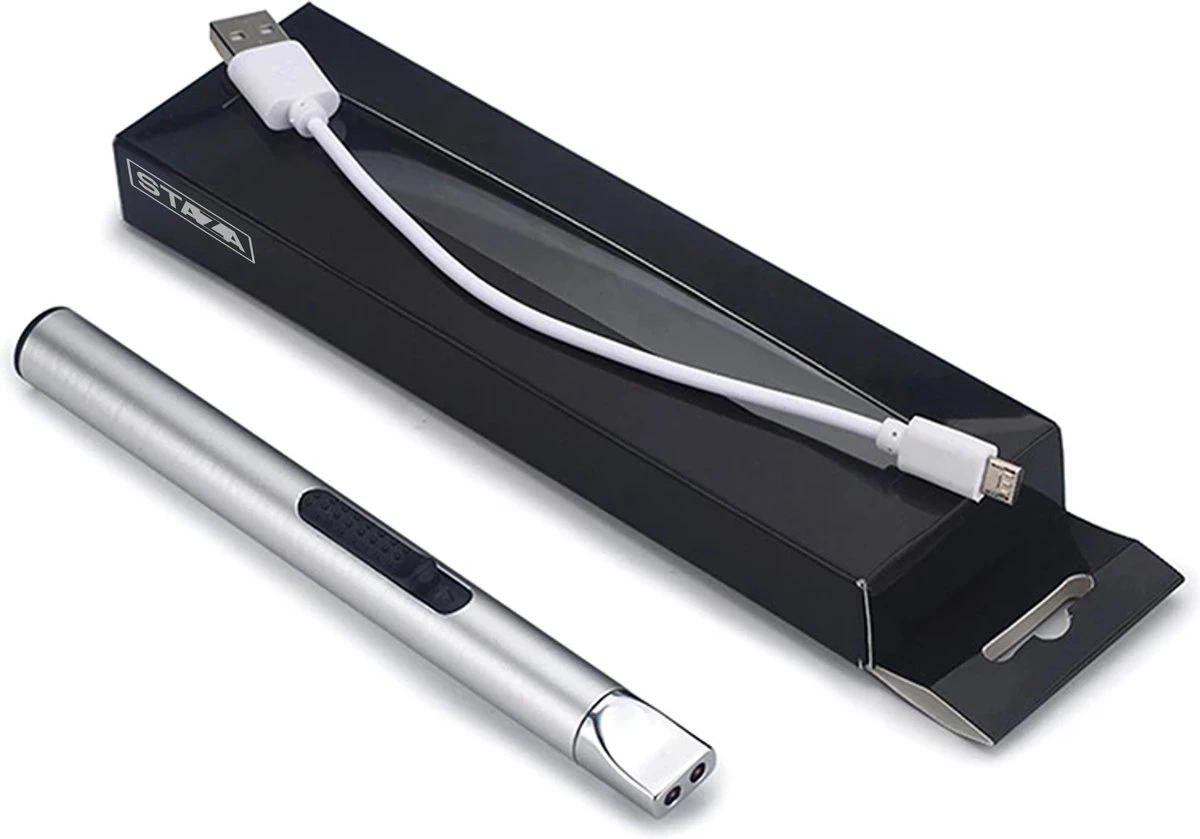 Staza Oplaadbare Lange Elektrische Aansteker - Duurzame Plasma Aansteker - Inclusief Cadeauverpakking - BBQ - Kaarsen 4 Staza Oplaadbare Lange Elektrische Aansteker - Duurzame Plasma Aansteker - Inclusief Cadeauverpakking - BBQ - Kaarsen - Afbeelding 2