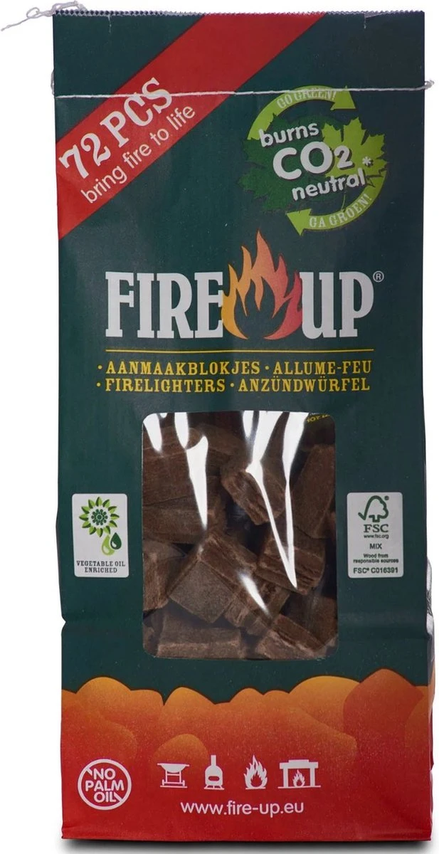 Fire-Up Aanmaakblokjes Bruin Zak/72st 4 Fire-Up Aanmaakblokjes Bruin Zak/72st - Afbeelding 2