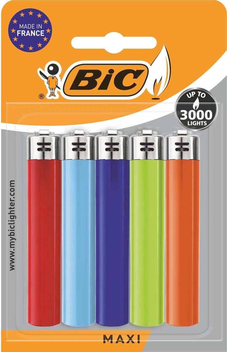 BIC J26 Maxi Vuursteen Flint Aanstekers - Diverse Kleuren - Pak Van 5 Gasaanstekers - Kindveilig 10 BIC J26 Maxi Vuursteen Flint Aanstekers - Diverse Kleuren - Pak Van 5 Gasaanstekers - Kindveilig - Afbeelding 8