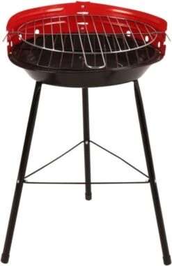 Houtskoolbarbecue Ø33 Cm | Verstelbare Grill BBQ | Halfopen | Zwart / Rood -Keuken BBQ 778x1200