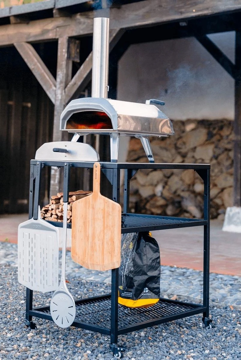 Ooni - Tafel - Medium - Pizza Tafel - 60x80x 90cm - RVS - Zwart 3 Ooni - Tafel - Medium - Pizza Tafel - 60x80x 90cm - RVS - Zwart