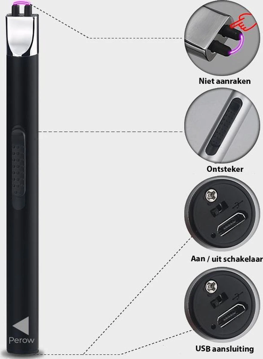 Oplaadbare Lange Elektrische Aansteker - Duurzame Plasma Aansteker - Inclusief Cadeauverpakking - BBQ - Kaarsen - Zwart 7 Oplaadbare Lange Elektrische Aansteker - Duurzame Plasma Aansteker - Inclusief Cadeauverpakking - BBQ - Kaarsen - Zwart - Afbeelding 5