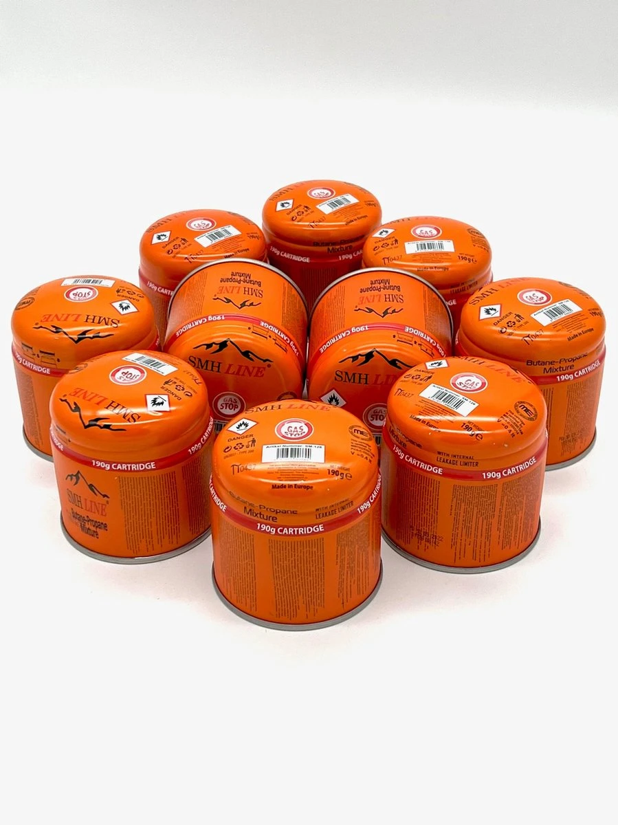 SMH LINE® Gaspatroon 190g - Prikcartouche - 10x - Incl. Gasbloksysteem 3 SMH LINE® Gaspatroon 190g - Prikcartouche - 10x - Incl. Gasbloksysteem