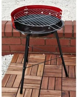 Houtskoolbarbecue Ø33 Cm | Verstelbare Grill BBQ | Halfopen | Zwart / Rood -Keuken BBQ 957x1200